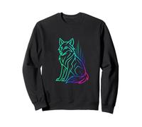 Gradient Geometric Wolf - Minimalist Linear Art Design Sweatshirt