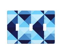 Gradient Geometry 3 Gang Switch Plate Cover-Unbreakable Polycarbonate Wall Plate, Heat Resistant Toggle Switch Decor for Home