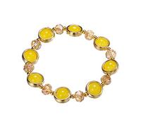 Gradient Glass Bracelet Coloured Glaze Bracelet String For The Girl'S Classmates And Friends Big Hoop Earrings for Women (Yellow, A)