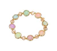 Gradient Glass Bracelet Coloured Glaze Bracelet String For The Girl'S Classmates And Friends Watch Bracelet Set (D, A)