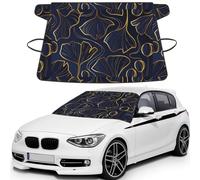 Gradient Golden Linear With Ginkgo Biloba Leaves, Car Windshield Cover, Protective Windscreen Cover - Snow Ice Sun UV Dust Water Resistant - Fit for Most Cars