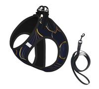 Gradient Golden Linear With Ginkgo Biloba Leaves,Pet Harness,Adjustable Reflective Dog Harness,Pet Leash Vest,S