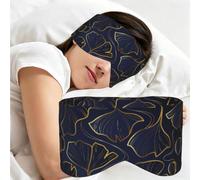 Gradient Golden Linear with Ginkgo Biloba Leaves, Sleep Mask for Home Travel, Full Eye Covers Light Blocking Eye Mask Sleep Eye and Ear Muffs
