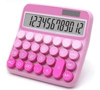 Gradient Hot Pink Calculator, Big Button Calculator with Large LCD Display | Cute Calculator, Pink Calculators Desktop for Offices, Solar Calculator Powered by two Modes, Hot Pink Desk Accessories