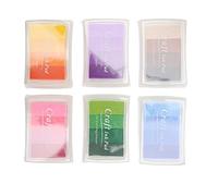 Gradient Ink Pad, 6 Color Water-Based Stamp Pad Set Washable Ink for Crafts DIY Scrapbook Painting,Scrapbooking, Card Making