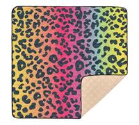 Gradient Leopard Print Large Non-Slip Baby Activity Play Mat for Indoor Outdoor 1-Piecing Activity Gym Mat for Baby Toddler Infant, 50'' x 50''