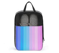 Gradient Light Blue Purple Pink Strips Shoe Bag for Travel Daily Use Anti-dust Storage Carrier Golf Shoe Pouch