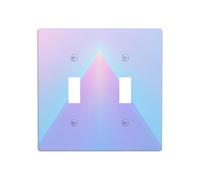 Gradient Light Blue Purple Pink Triangle Angles Double Gang Toggle Light Cover Wall Plate Switch Decor Standard Size - 11.4x11.4cm