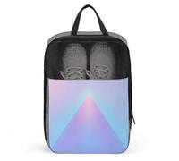 Gradient Light Blue Purple Pink Triangle Angles Shoe Bag for Travel Daily Use Anti-dust Storage Carrier Golf Shoe Pouch