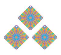 Gradient Mandala Car Air Freshener, 3 Pcs Rhombus Hanging Air Freshener Cards, Long Lasting Fragrance Scented Cards for Car, Home, Office Black-style