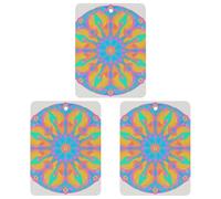 Gradient Mandala Car Air Freshener, 3 Pcs Square Hanging Air Freshener Cards, Long Lasting Fragrance Scented Cards for Car, Home, Office White-style