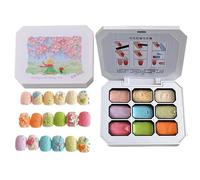 Gradient Nail Gel, 9 Color Paint Pigment, 18g Matte Pat Gel System with Smooth Stamping Sculpting Design, Durable Kit Set, Creative Manicure Accessory Pack, Home Use for Beginners