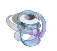 Gradient Organza Chiffon Ribbon 4cm x 10 Yards Iridescent Organza Ribbon for DIY Crafts Gift Wrapping, Green/Blue/Purple