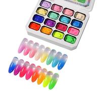 Gradient Paint Gel - 32 ml, 16 Colours Gel Nail Polish, Aura Nails, Concealer Blush Gel Set with High Saturation, Multicolour Gel Set for Salon and DIY Use, Smooth Use