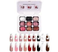 Gradient Painting Gel - 9 Colors Ombre Gel Nail Polish - Almond Pink Nude Black White Gradient Sponging for Pigment Pat Kit Aura Nails - French Manicure For Women Girls DIY Palette Nail Art Long Last