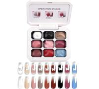 Gradient Painting Gel - 9 Colors Ombre Gel Nail Polish - Black White Almond Pink Blue Gradient Sponging for Ombre Pigment Pat Kit Aura Nails - French Manicure For Women DIY Palette Nail Art No Wipe UV