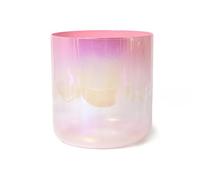 Gradient Peach Pink Crystal Singing Bowl,432Hz, Quartz Chakra Bowl for Yoga Meditation, Clear Gradient Purple Sound Bowl with Crystal Striker & O-Ring,for Yoga & Meditation