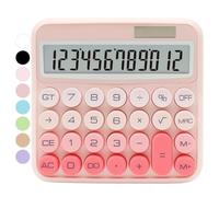 Gradient Pink Calculator with Large LCD Display and Big Buttons - Cute Office Accessory for Women, School, Home, Business