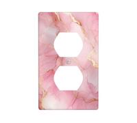 Gradient Pink Marble Textures Flow Outlet Cover Light Switch Cover Decorative 1 Gang Wall Plate for Kitchen Room Bathroom Size 7x11.4cm