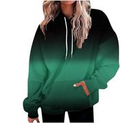 Gradient Printed Hoodies for Women Oversized Hooded Sweatshirts Long Sleeve Shirts Cozy Soft Pullover Womans Hoodie Sweater Fleece Lined Christmas Jumpers