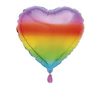 Gradient Rainbow Heart Foil Balloon (45cm) - Stunning Colorful & Unique Decoration - Perfect for Celebrations, Gifts & Decor - 1 Pc