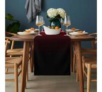 Gradient Red Black Table Runner 13x48 inch Modern Abstract Minimalist Red Ocean Beach Cotton Linen Dining Table Runner Ideal for Dresser Kitchen Coffee Tables - Machine Washable