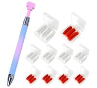 Gradient Rotating Dotting Pen, Self-Adhesive Rhinestone Arts Implement Set with 10 Boxes Refillable Wax, for Nail Art Rhinestones, Pearls, Glitter, Rhinestone Art Pen, 4.84 x 0.4 in / 12.3 x 1 cm