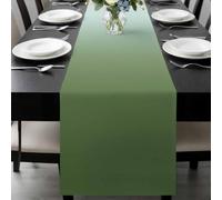 Gradient Sage Green Table Runner 13x108 Inches Long Modern Minimalist Orange Green Ocean Beach Cotton Linen Table Runner Burlap Style for Dinner Table Party Decor Tabletop Decorations