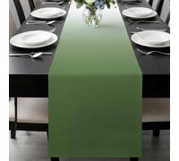 Gradient Sage Green Table Runner 14x72 Inches Long Modern Minimalist Sage Green Orange Ocean Beach Cotton Linen Table Runner Burlap Style for Dinner Table Party Decor Tabletop Decorations