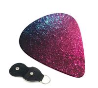 Gradient Sequin Sparkle 6 Pack Guitar Picks With Holder, Personalized Guitar Plectrums Non-Slip Portable Ukulele Bass Picks 0.71mm For Acoustic Guitar Lovers Gifts