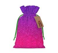 Gradient Sequin Sparkle Print Christmas Drawstring Gift Bags Holiday Present Sack Xmas Decor Reusable Pouches