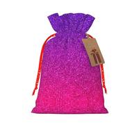Gradient Sequin Sparkle Print Christmas Drawstring Gift Bags Holiday Present Sack Xmas Decor Reusable Pouches