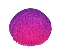 Gradient Sequin Sparkle Print Double Layer Waterproof Shower Cap Women Men Reusable Bath Hair Caps Elastic Band