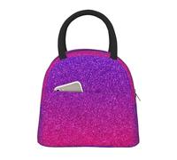 Gradient Sequin Sparkle Print Insulated Lunch Bag Portable Leakproof Reusable Tote Work School Picnic Boys Girls