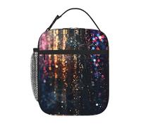 Gradient Sequin Sparkle Print Lunch Bag for Office Work Picnic Insulated Lunch Box Reusable Lunchbox Bag for Adults