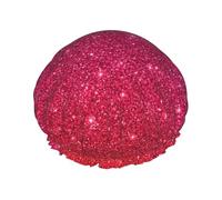Gradient Sequin Sparkle Print Premium Double Layer Shower Cap For Women With Reusable Shower Cap For Hair - Waterproof Plastic Cap - Shower Caps For Long, Short And Curly Hairs
