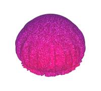 Gradient Sequin Sparkle Print Reusable Double Layers Shower Cap, Bathing Shower Caps Women Large Shower Caps