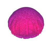 Gradient Sequin Sparkle Print Shower Cap - Reusable Bath Hair Cap, Double Layer, Adjustable Elastic Strap, Durable Travel Essential