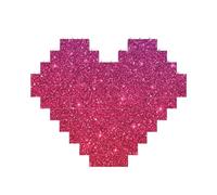 Gradient Sequin Sparkle Printed Jigsaw Puzzle 10.8x12.8 CM, Heart-Shaped Puzzle Challenging Game for Adults, Fun Decorative Wall Decor