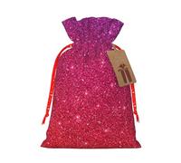 Gradient Sequin Sparkle Printing 4.7x6.9 Inch Christmas Bag Drawstring Closure,For Christmas Anniversaries Birthdays