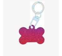 Gradient Sequin Sparkle Printing Acrylic Dog Bone Ornament,Dog Tags Personalized Pet Ornament, Key Chain Bone Shaped Id Tags