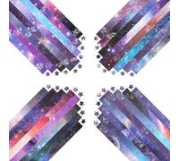 Gradient Side Star Paper Strips, Coldairsoap 2160PCS, 4 Styles Of Lucky Star Paper Strips, DIY Handicrafts Enhance Hands-on Ability