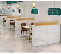 Gradient Striped Glass Partition - Stylish Dining Area Divider for Restaurants & Cafes, Low Decorative Fence, White 130x45cm, Modern Countertop Barrier for Enhanced Privacy