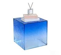 Gradient Water Ripple Acrylic Cube Side Table Colorful Decorative Acrylic Block for Home Office Retail Display Wedding Events Multiple (Blue,10x10x10cm4x4x4in)