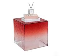 Gradient Water Ripple Acrylic Cube Side Table Colorful Decorative Acrylic Block for Home Office Retail Display Wedding Events Multiple (Red,20x20x20cm8x8x8in)
