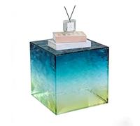 Gradient Water Ripple Acrylic Cube Side Table Colorful Decorative Acrylic Block for Home Office Retail Display Wedding Events Multiple (Teal,20x20x20cm8x8x8in)