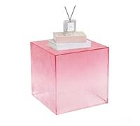 Gradient Water Ripple Acrylic Cube Side Table Colorful Decorative Acrylic Block for Home Office Retail Display Wedding Events Multiple (Pinks,20X20X50CM/8X8X20IN)