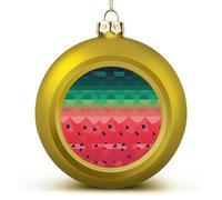Gradient Watermelon Christmas Ball Ornaments -3 Inch Shatterproof Hanging Xmas Balls for Xmas Tree Decoration Golden Christmas Tree Balls for Holiday Wedding Party