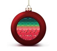 Gradient Watermelon Christmas Ball Ornaments - Red Shatterproof Plastic Vintage Rustic Xmas Tree Decorations Pendant for Family Holiday Wedding Party Xmas Hanging Decoration