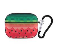 Gradient Watermelon for Airpod Pro Case Cover Hard Shell Full Drop Protection Cover with Keychain Compatible with AirPod Pro 2nd/1st Generation, Front LED Visible,Black